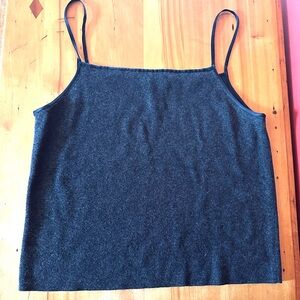 🩶NWOT Vintage Cashmere Blend charcoal grey Banana Republic cami sweater, size L
